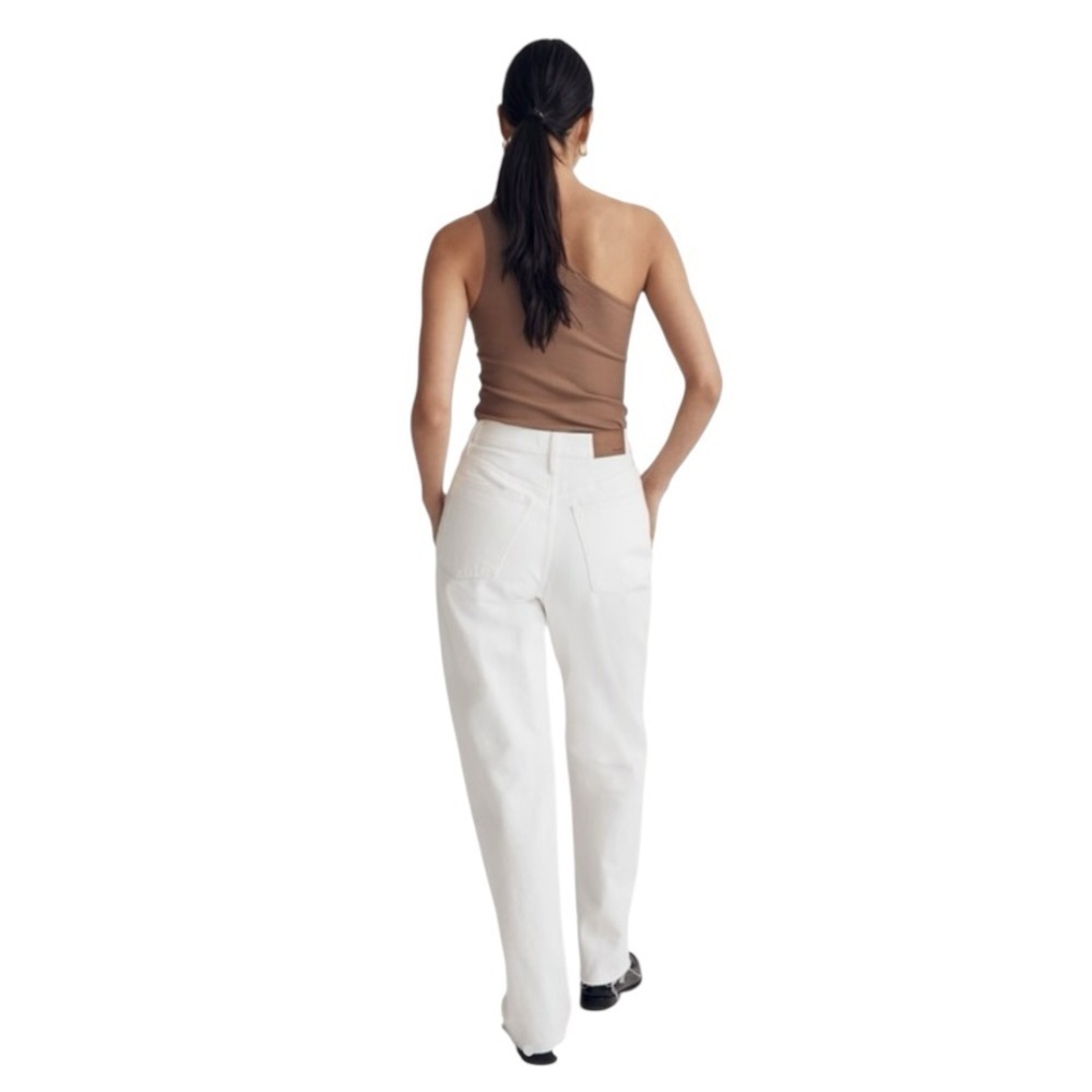 Madewell - NWT Petite Baggy Straight Jeans Women's White Distressed Jeans Sz 28P - Picture 2 of 10